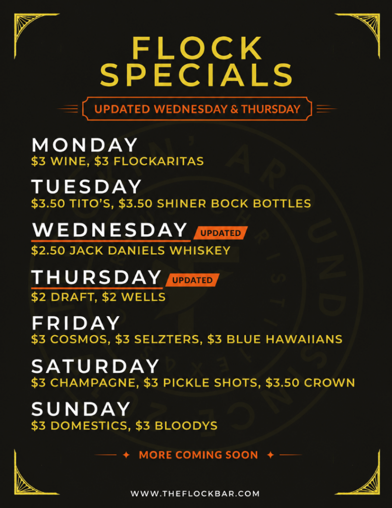 New Flock Wednesday Specials